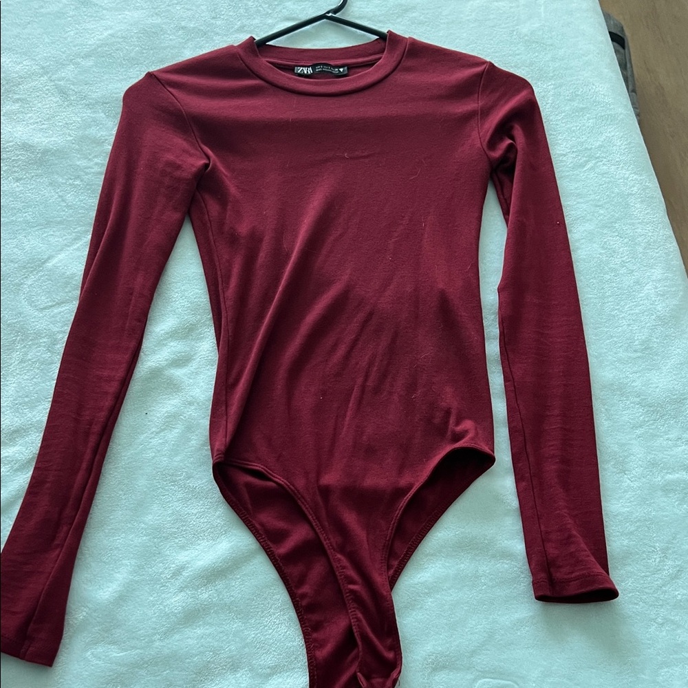 Zara Deep Red Knit Top